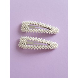 Fermaglio alla moda in materiale metallico , lunghezza circa 9 cm, con perline, prodotto di ottima fattura, realizzato a