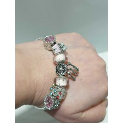 Bracciale donna sterling ( argento laminato), 925 marchiato completo di charms come in foto molto bello leggero ed al te