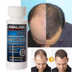 Minoxidil 5% Flaconi 60 ml Base alcolica Sei mesi di trattamento Facile assorbimento Completo di contagocce Non sporca K